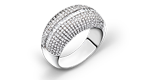 Diamond Cocktail Ring with Silver Band