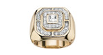 Man's gold with diamond ring